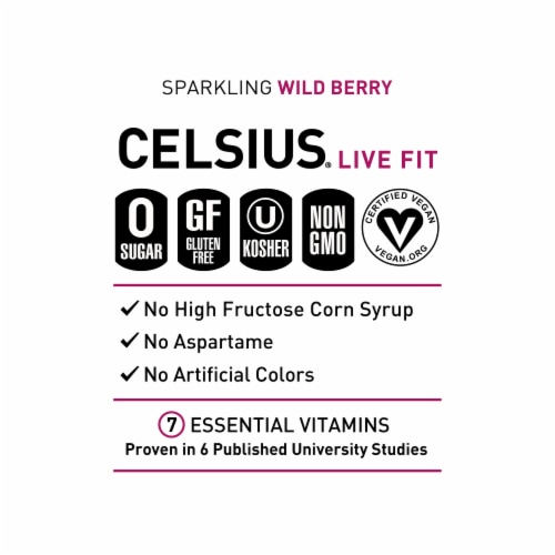 CELSIUS Sparkling Wild Berry Energy Drink Perspective: top