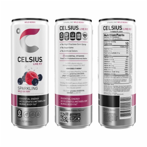 CELSIUS® Sparkling Energy Drink Variety Pack Cans Perspective: top