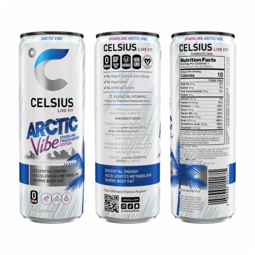 CELSIUS® Vibe Energy Drink Variety Pack Cans Perspective: top