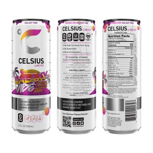 CELSIUS® Sparkling Space Vibe Energy Drink Variety Pack Perspective: top