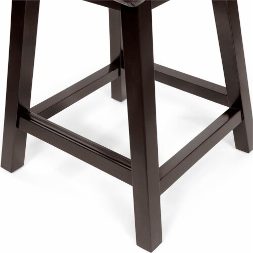 Furniture of America Omura Faux Leather Counter Stool in Black (Set of