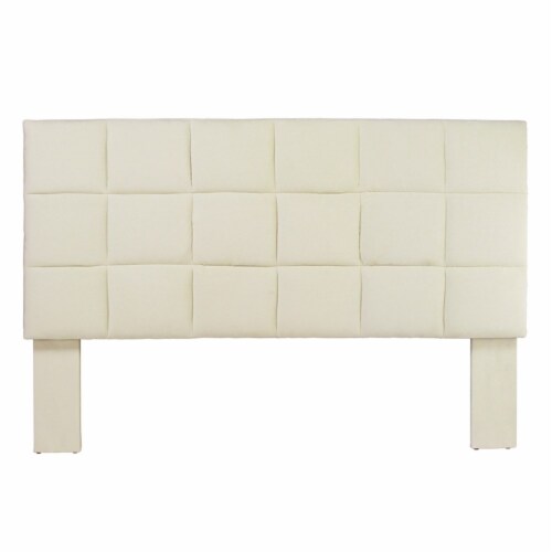 Furniture of America Hellan Fabric Upholstered Full/Queen Headboard in Ivory Perspective: top