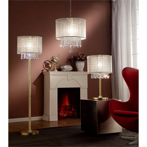 Furniture of America Beacon Contemporary Metal Floor Lamp in Gold
