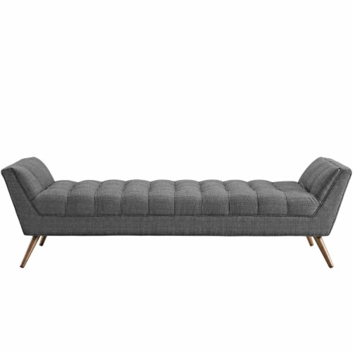 Response Upholstered Fabric Bench-EEI-1790 gray Perspective: top