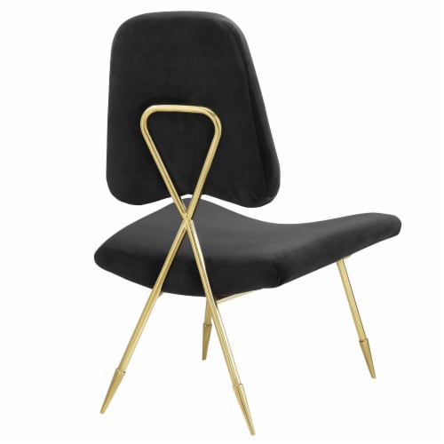 Ponder Performance Velvet Lounge Chair-EEI-2809 black Perspective: top