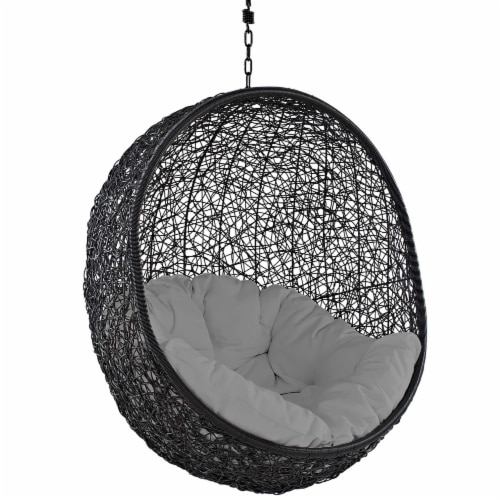 Encase Swing Outdoor Patio Lounge Chair - Gray Perspective: top