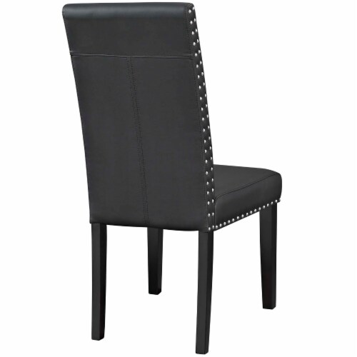 Parcel Dining Side Chair Vinyl Set of 2 - Black Perspective: top