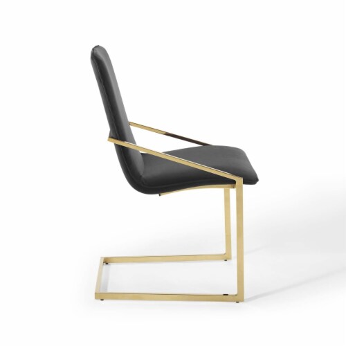 Pitch Performance Velvet Dining Armchair Gold Black Perspective: top