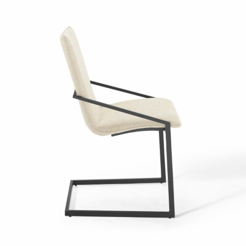 Pitch Upholstered Fabric Dining Armchair Black Beige Perspective: top