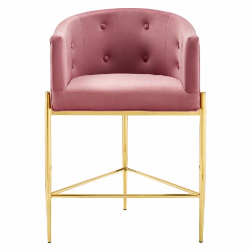 Savour Tufted Counter Stool Dusty Rose Perspective: top