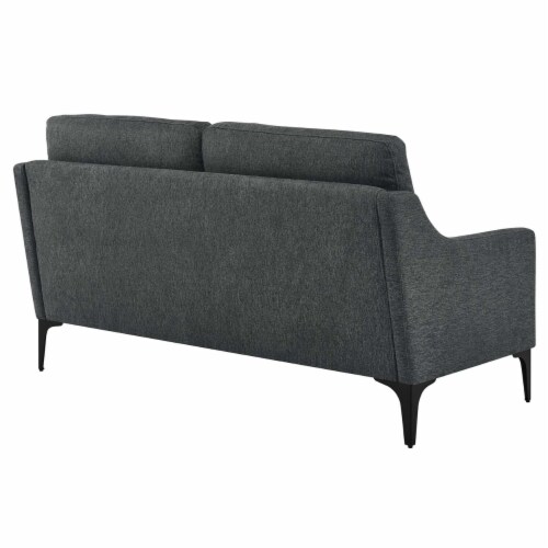 Corland Upholstered Fabric Loveseat-EEI-6021-BEI charcoal Perspective: top