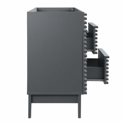Render 48 Single Bathroom Vanity Cabinet, Gray Perspective: top
