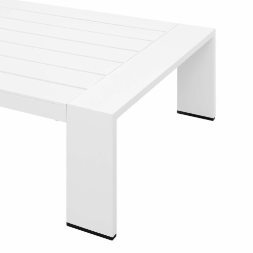Tahoe Outdoor Patio Powder-Coated Aluminum Coffee Table Perspective: top
