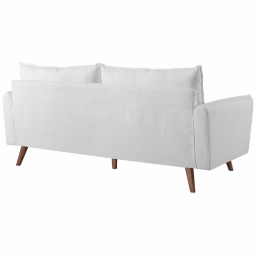 Revive Upholstered Fabric Sofa and Loveseat Set White Perspective: top