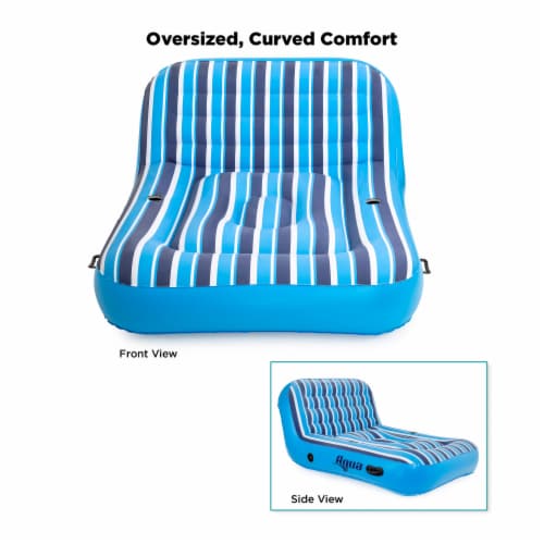 Aqua Heavy Duty Ultra Comfort Inflatable 2 Person Pool Float Recliner Lounger Perspective: top