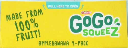 GoGo SqueeZ Apple Banana Applesauce Pouches Perspective: top