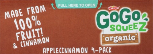 GoGo Squeez Organic Apple Cinnamon Applesauce Pouches Perspective: top