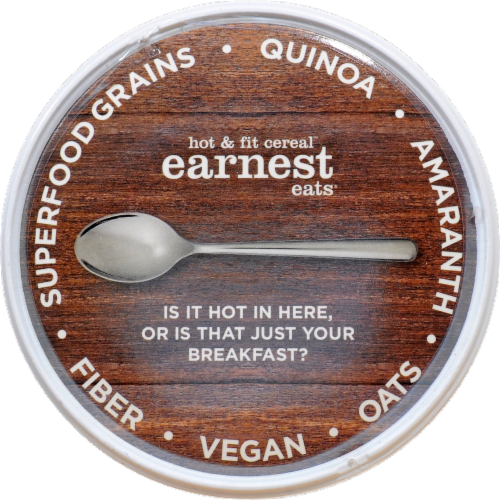 Earnest Eats Hot And Fit Cereal Cup Superfood Blueberry Chia Perspective: top