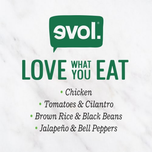 Evol Cilantro Lime Chicken Burrito Frozen Meal Perspective: top