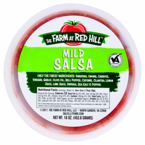 The Farm at The Red Hill Mild Salsa 16 oz Perspective: top