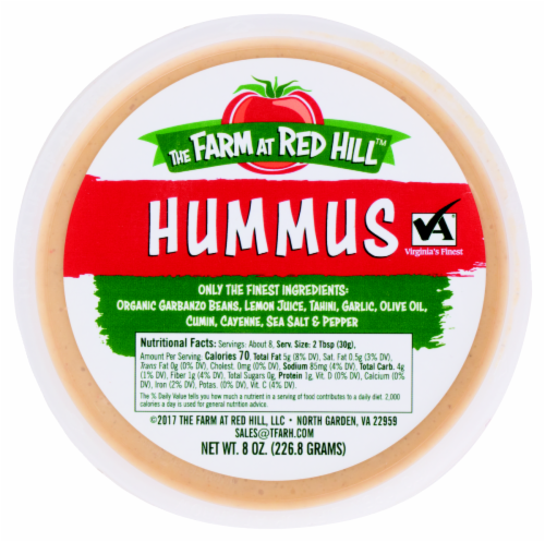 The Farm at The Red Hill Hummus 8 oz Perspective: top