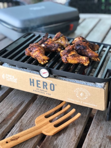 Fire & Flavor HERO Portable Charcoal Grill System Perspective: top