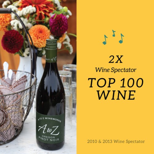 A to Z Wineworks Pinot Noir Oregon Red Wine Perspective: top