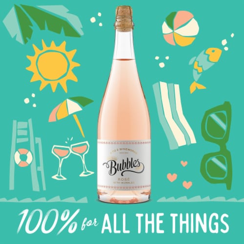 A to Z Wineworks Sparkling Rose Bubbles Blend Oregon Wine Perspective: top
