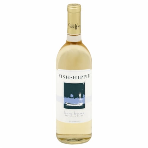 Old North State Winery Bare Bones Fish Hippie® Dry White Blend White Wine Perspective: top
