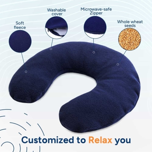 Microwavable Neck Heating Pad Washable Neck Pain Relief Wrap Wheat Filled Blue 1 unit Smith s Food and Drug