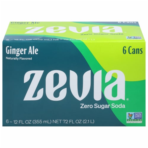 Zevia® Ginger Ale Zero Calorie Soda Cans Perspective: top