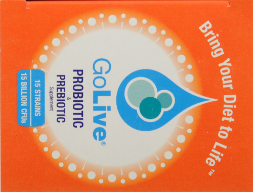 GoLive Orange Probiotic & Prebiotic Drink Mix Perspective: top