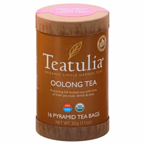 Teatulia® Organic Oolong Tea Pyramid Tea Bags Perspective: top