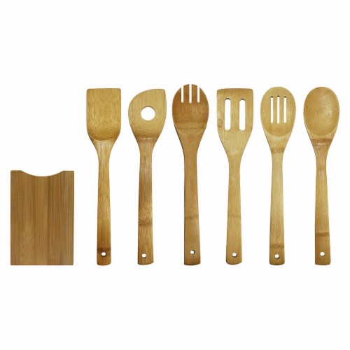 Oceanstar 7 Piece Bamboo Cooking Utensil Set Perspective: top