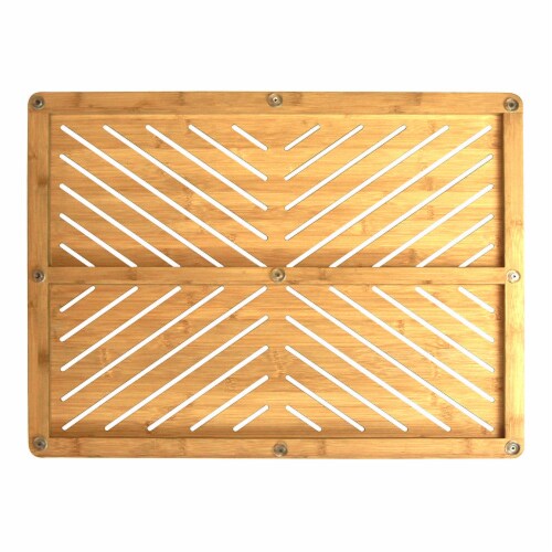 Oceanstar Bamboo Floor and Bath mat with Non-Slip Rubber Feet Perspective: top