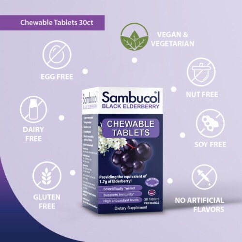 Sambucol® Black Elderberry Chewable Tablets Perspective: top