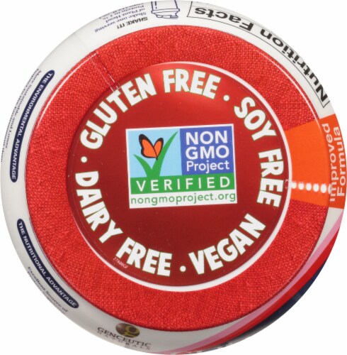Genceutic Naturals Gluten Free Plant Head Strawberry Protein Powder Perspective: top