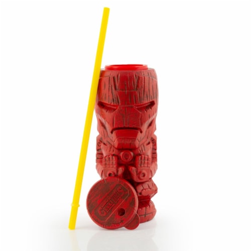 Geeki Tikis Marvel Iron Man Tumbler | Tiki Style Plastic Cup | Holds 22 Ounces Perspective: top