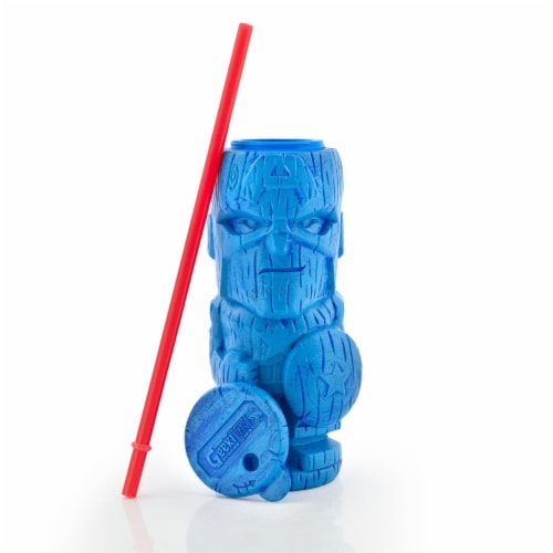 Geeki Tikis Marvel Captain America Tumbler | Tiki Style Cup | Holds 19 Ounces Perspective: top