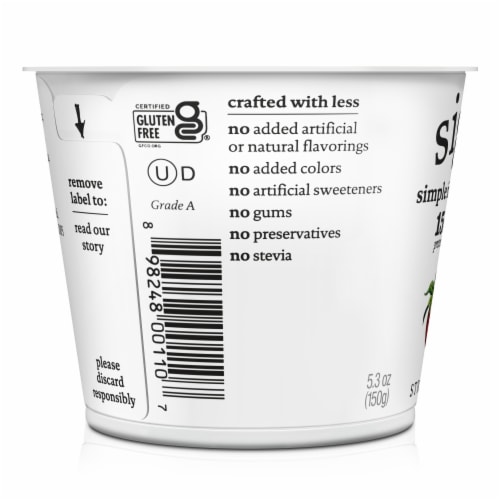 siggi’s Strawberry Icelandic-Style Nonfat Yogurt, 5.3 oz Perspective: top