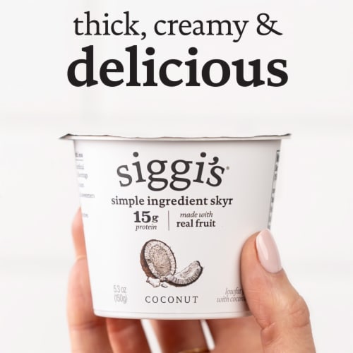 siggi’s Coconut Icelandic-Style Lowfat Yogurt, 5.3 oz Perspective: top