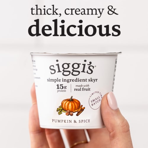 siggi’s Pumpkin Spice Icelandic-Style Lowfat Yogurt, 5.3 oz Perspective: top