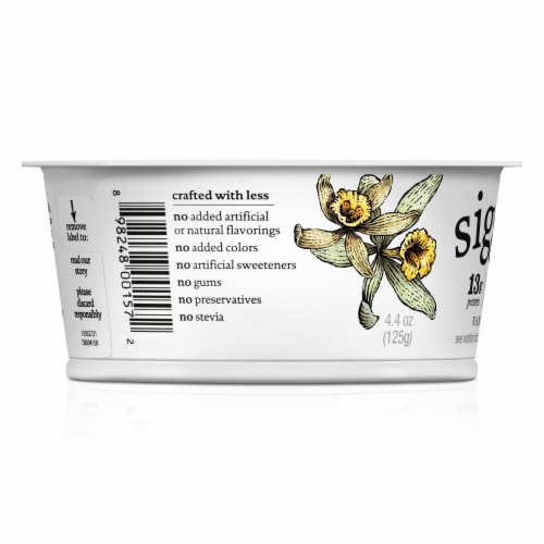 siggi’s Vanilla Icelandic-Style Whole Milk Yogurt, 4.4 oz Perspective: top
