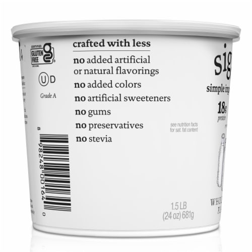 siggi’s Icelandic Skyr Whole Milk Yogurt, Plain Perspective: top