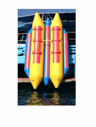 New Island Hopper 6 Passenger 13' Feet In-Line Side-To-Side Seating Banana Boat Perspective: top