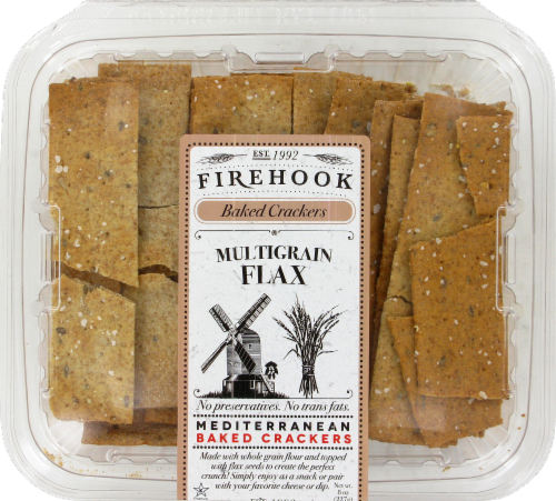 Firehook® Organic Multi-Grain Flax Artisan Baked Crackers Perspective: top