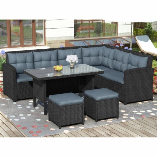 Patio Furniture Sets in Rattan for Home or Office Use Perspective: top