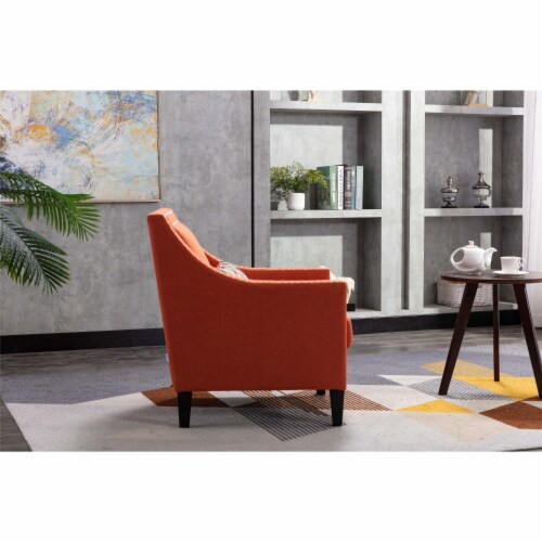 Orange and gray accent chair online