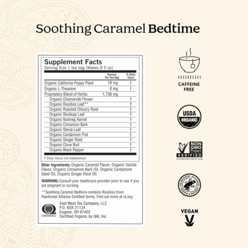 Yogi Soothing Caramel Bedtime Tea - 16 Bags - Calming Tea for Sleep Support Perspective: top