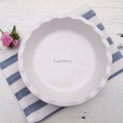 Emile Henry Round Ceramic Pie Dish Kitchen Bakeware Pan Perspective: top